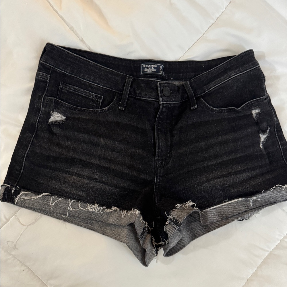 Abercrombie black Harper low rise shorts